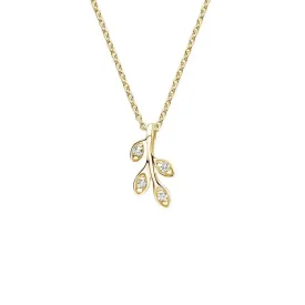 0.05CTW Leaf Shape Diamond Necklace