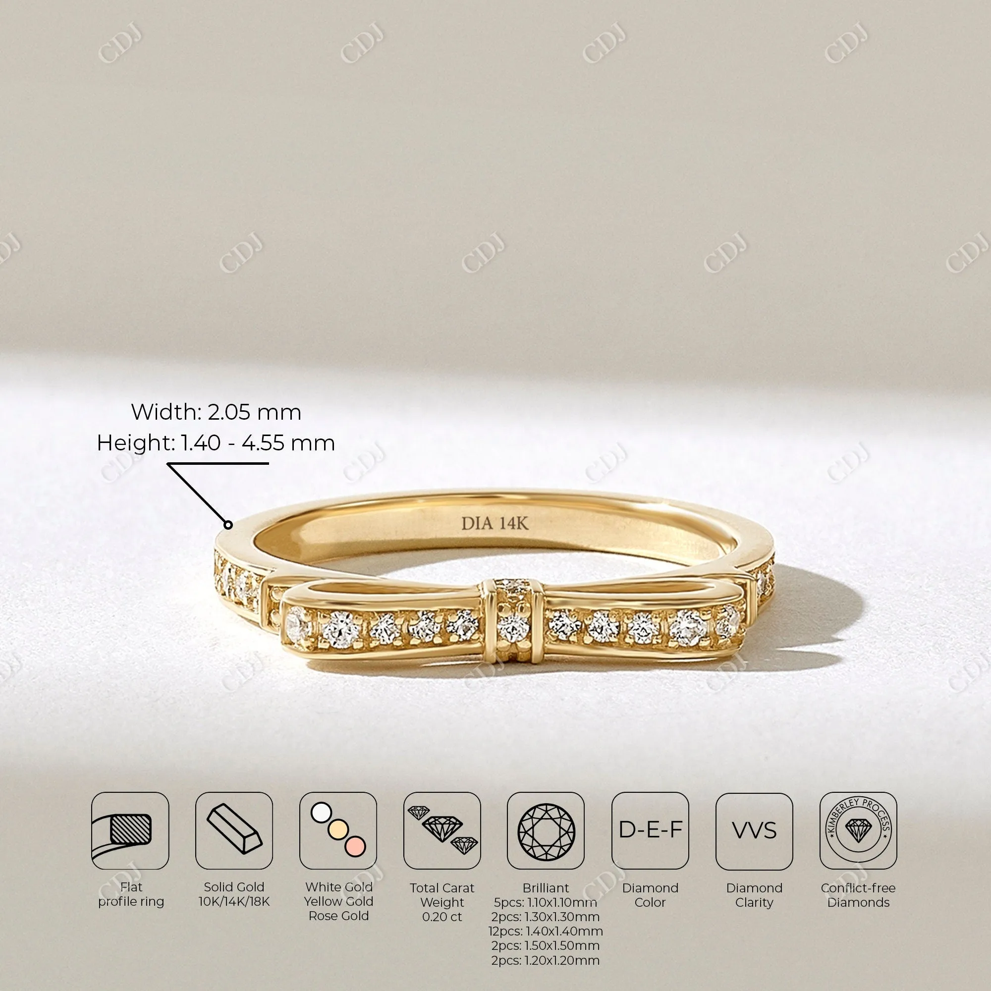 0.20CTW Earth Mine Diamond Ribbon Ring