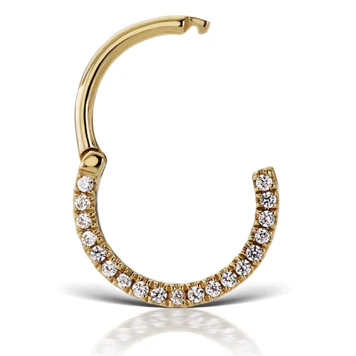 16g Diamond Horizontal Eternity Clicker by Maria Tash in Yellow Gold