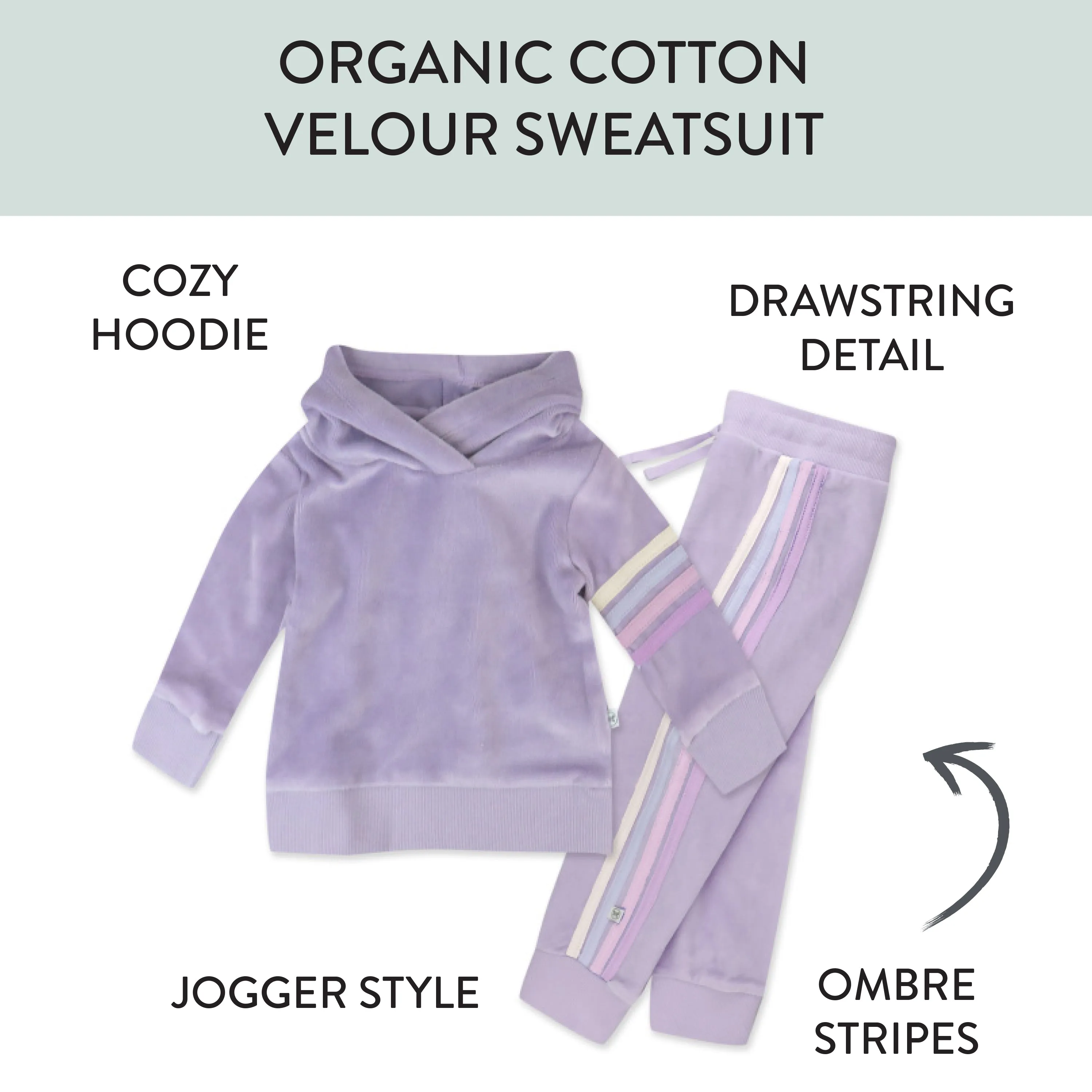 2 Piece Cozy Velour Pop Over Hoodie and Sweatpant Set