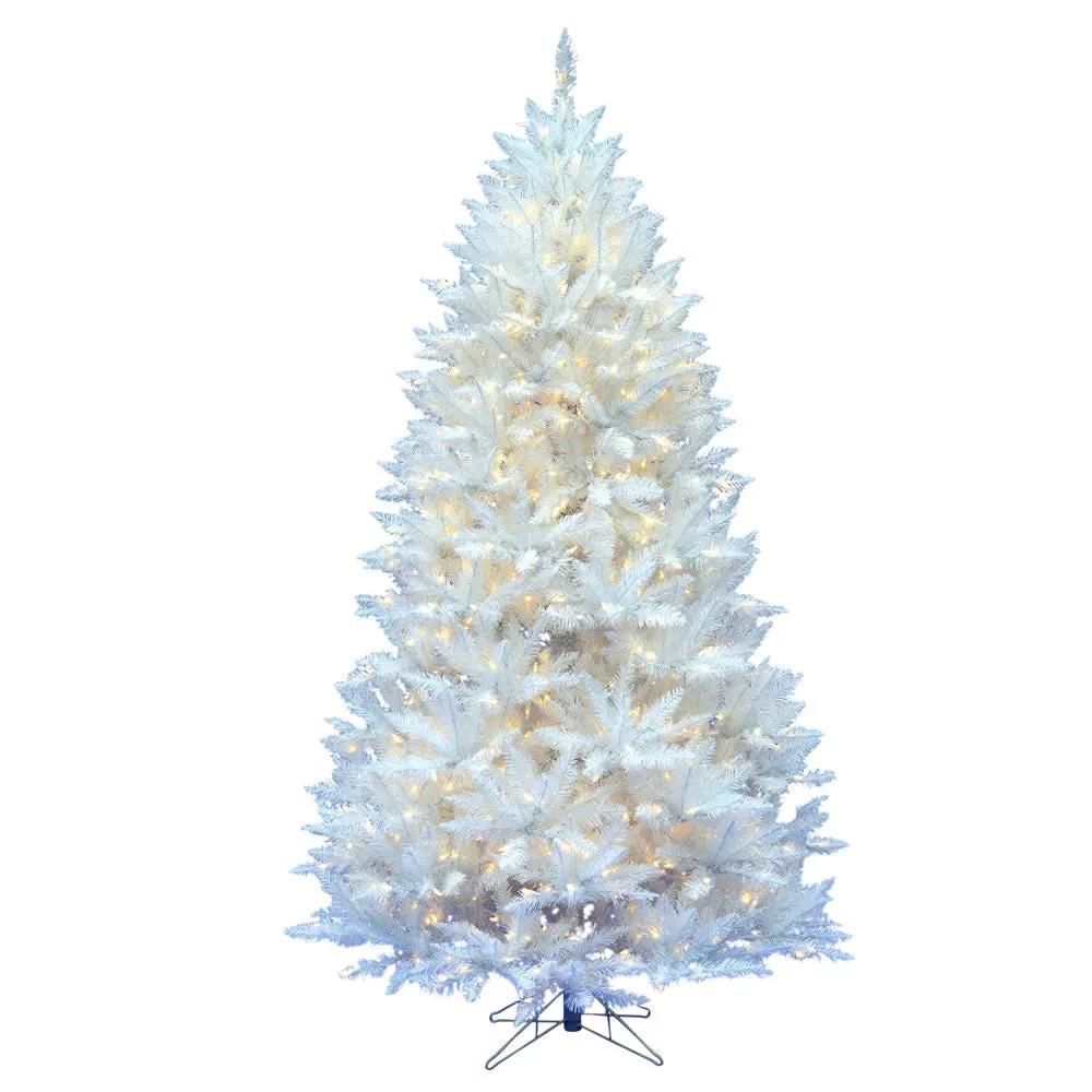 5.5' Sparkle White Spruce Artificial Christmas Tree Pure White LED Lights