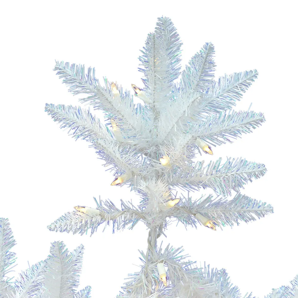 5.5' Sparkle White Spruce Artificial Christmas Tree Pure White LED Lights