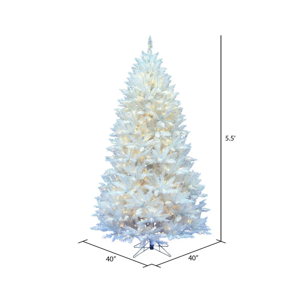 5.5' Sparkle White Spruce Artificial Christmas Tree Pure White LED Lights