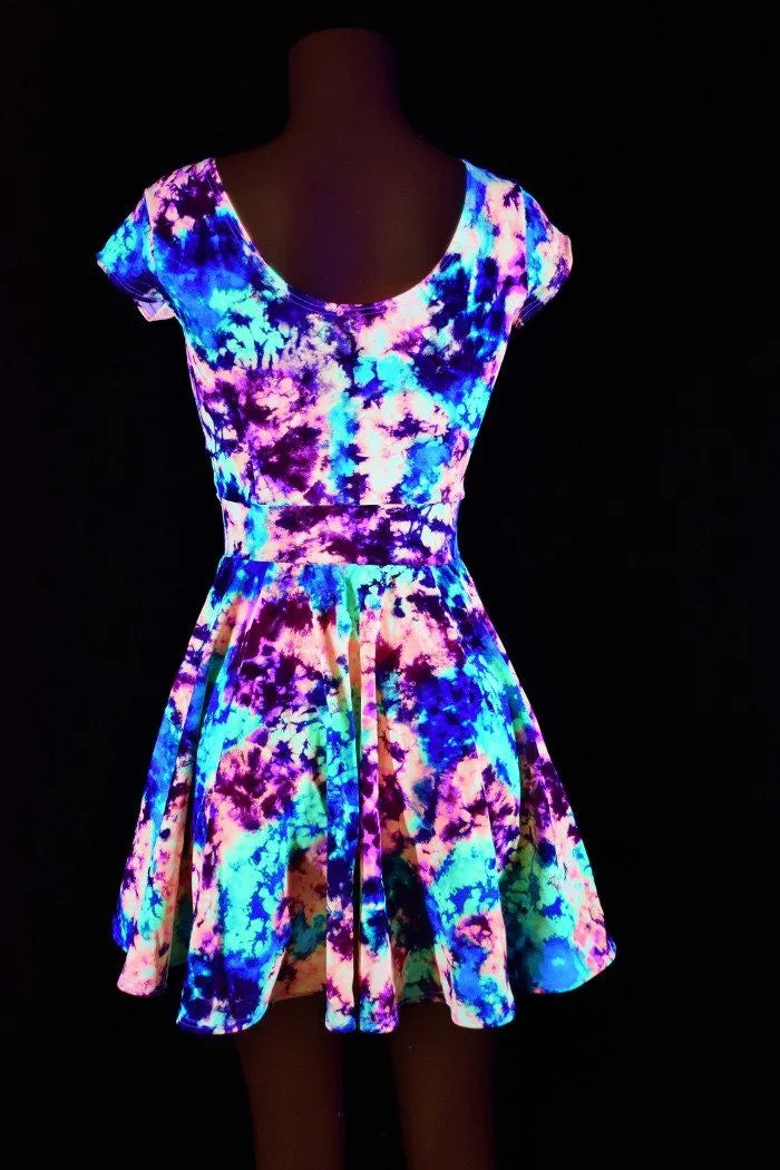 Acid Splash UV Glow Skater Dress