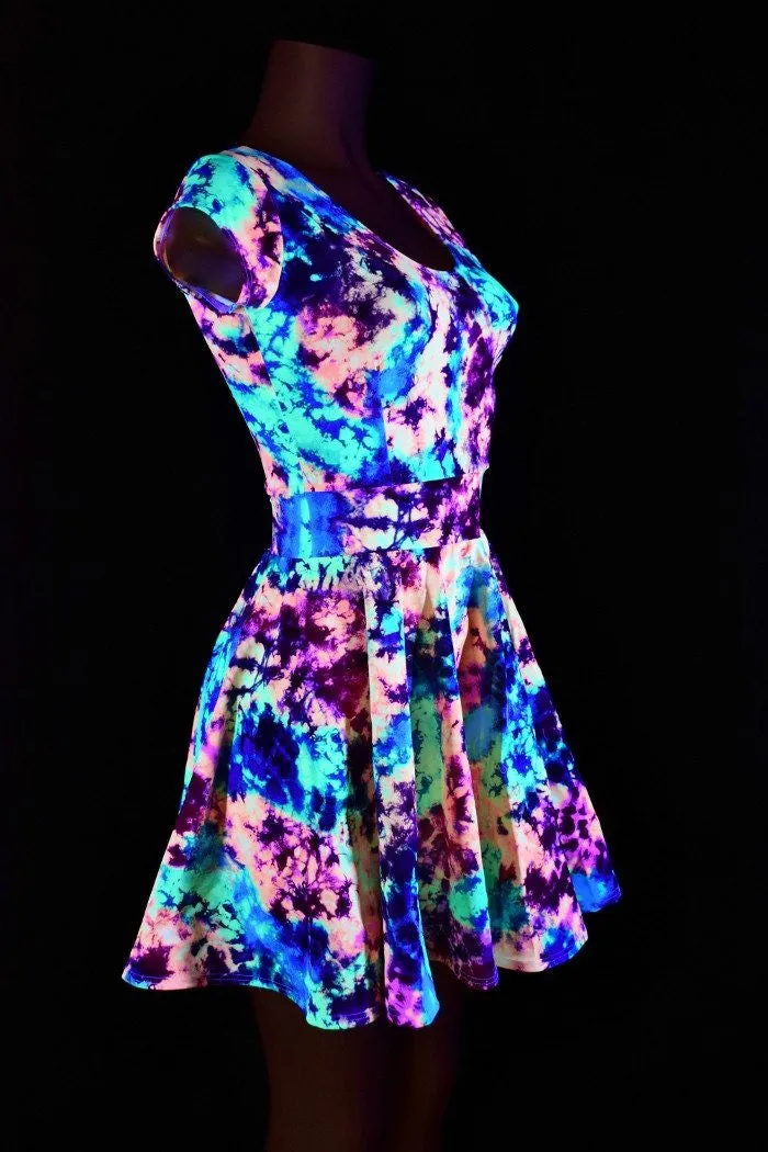 Acid Splash UV Glow Skater Dress