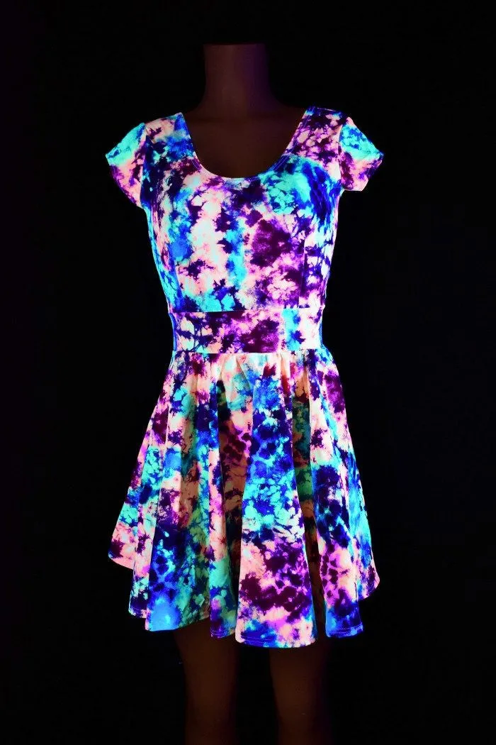 Acid Splash UV Glow Skater Dress