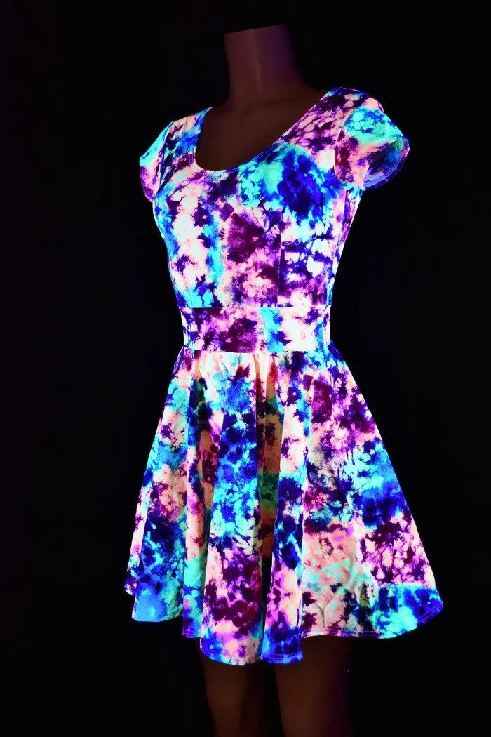 Acid Splash UV Glow Skater Dress