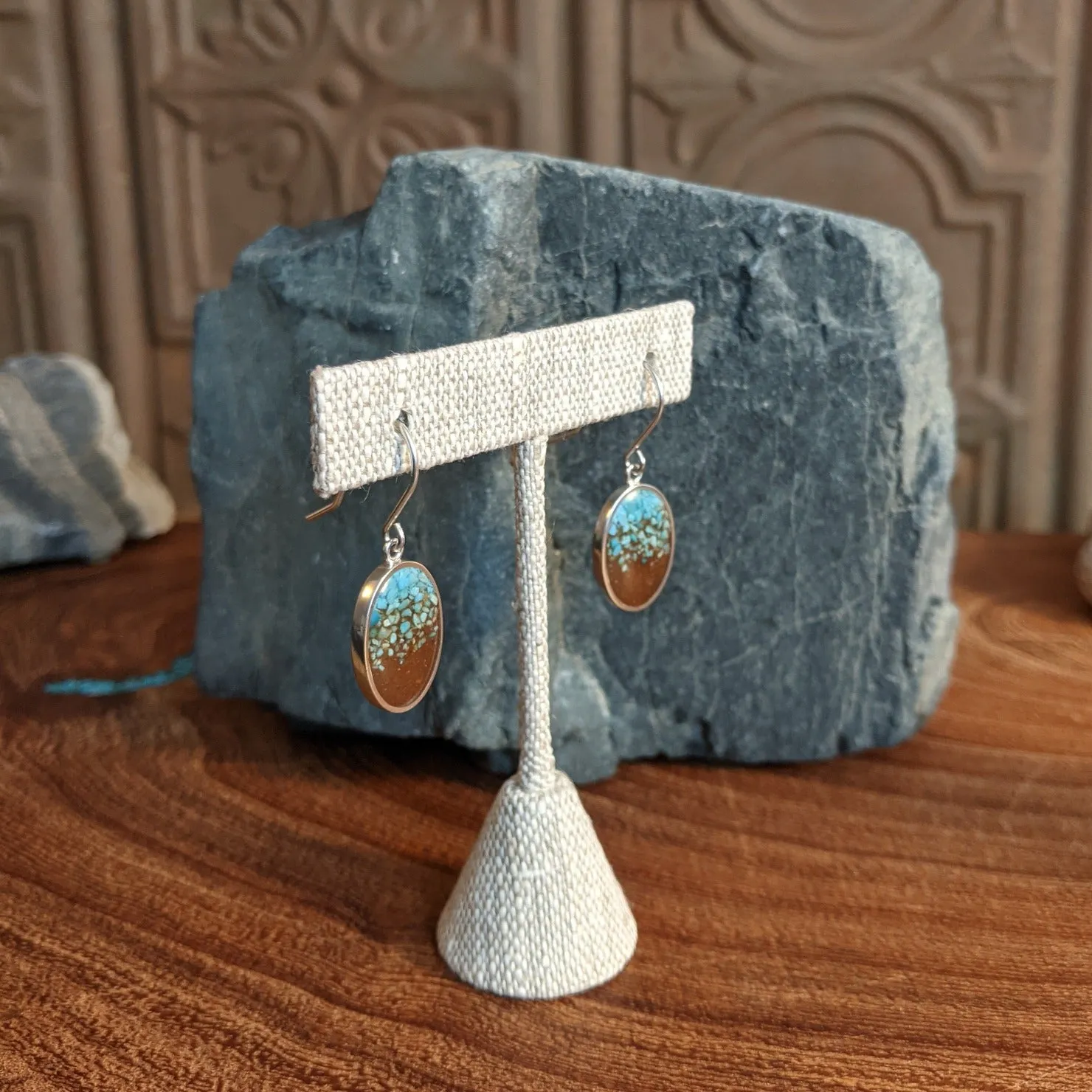 Arizona Sand & Turquoise Sandrop Sterling Silver Earrings by Dune Jewelry GJ-GSDEL