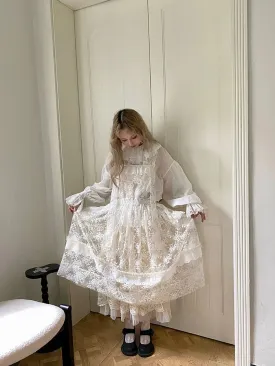 [August Unicorn] Embroidered Lace Princess Dress