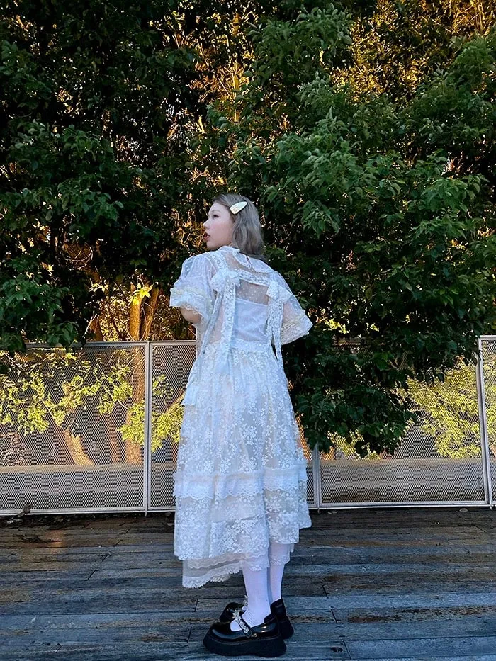 [August Unicorn] Embroidered Lace Princess Dress