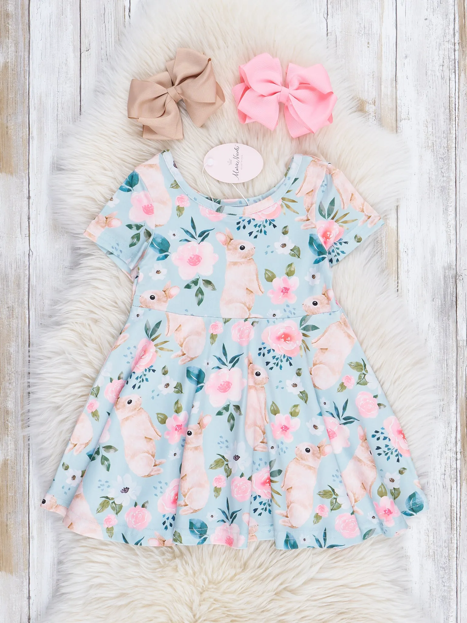 Baby Blue Bunny Petunia Swing Dress