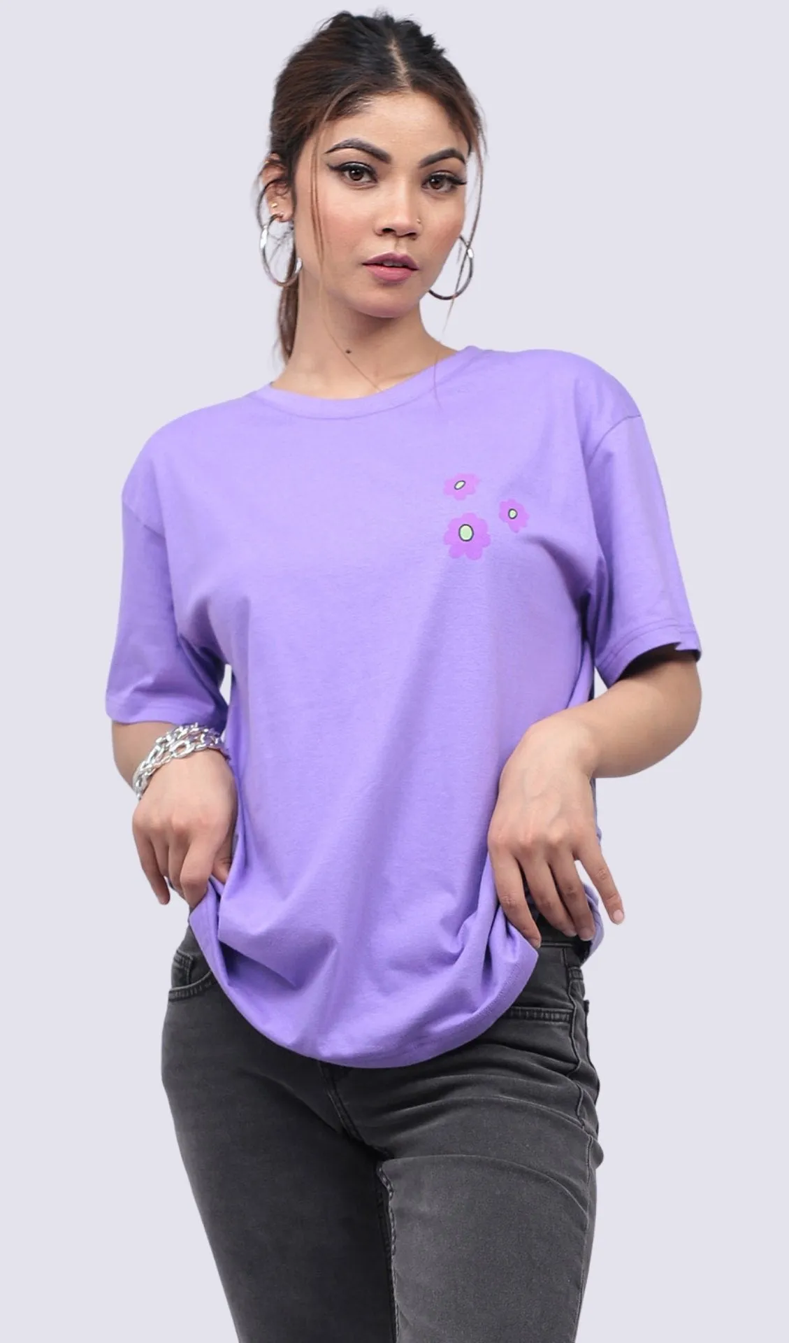 Back Print Lilac Oversized Tshirt