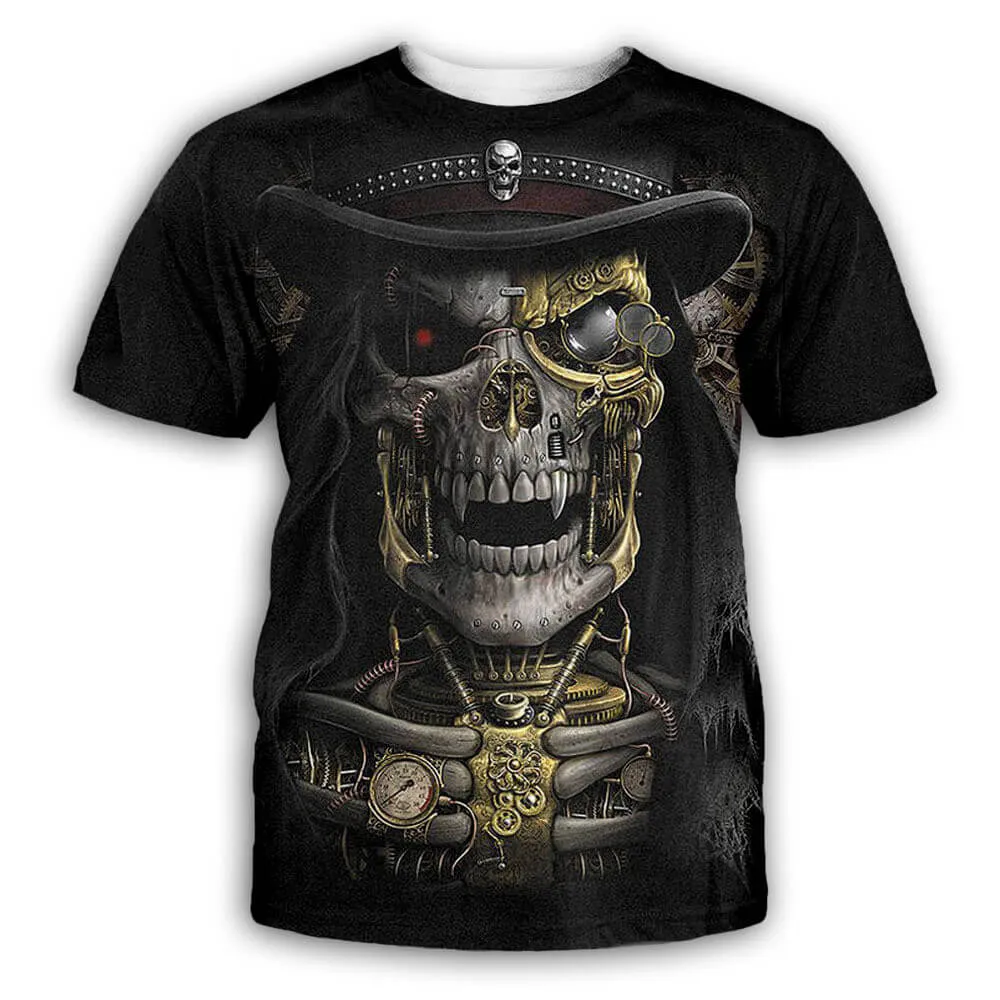 Bandit Steampunk Polyester Skull T-shirt