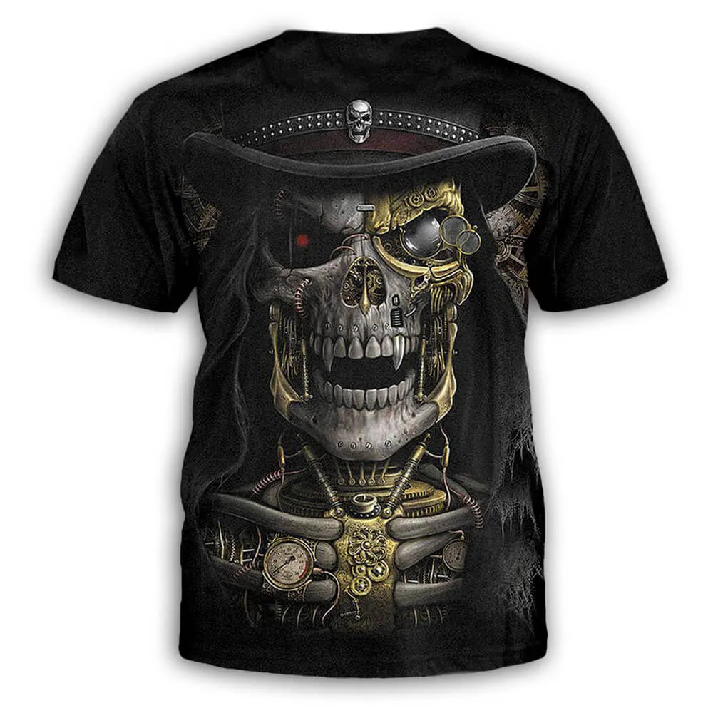 Bandit Steampunk Polyester Skull T-shirt