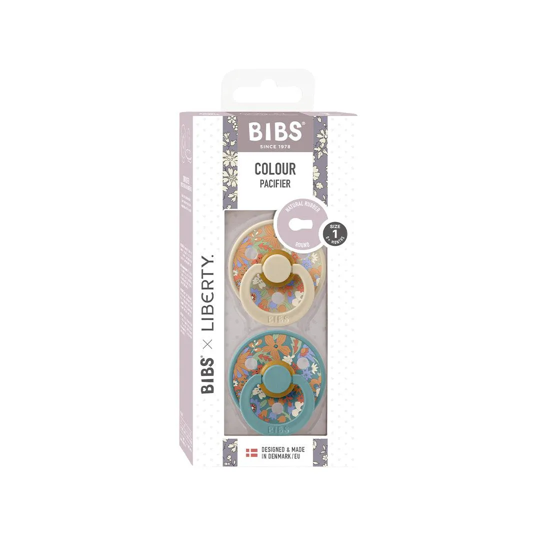 BIBS X LIBERTY Colour Latex Pacifier - 2 Pack - Vanilla Hush Mix - June Blossom