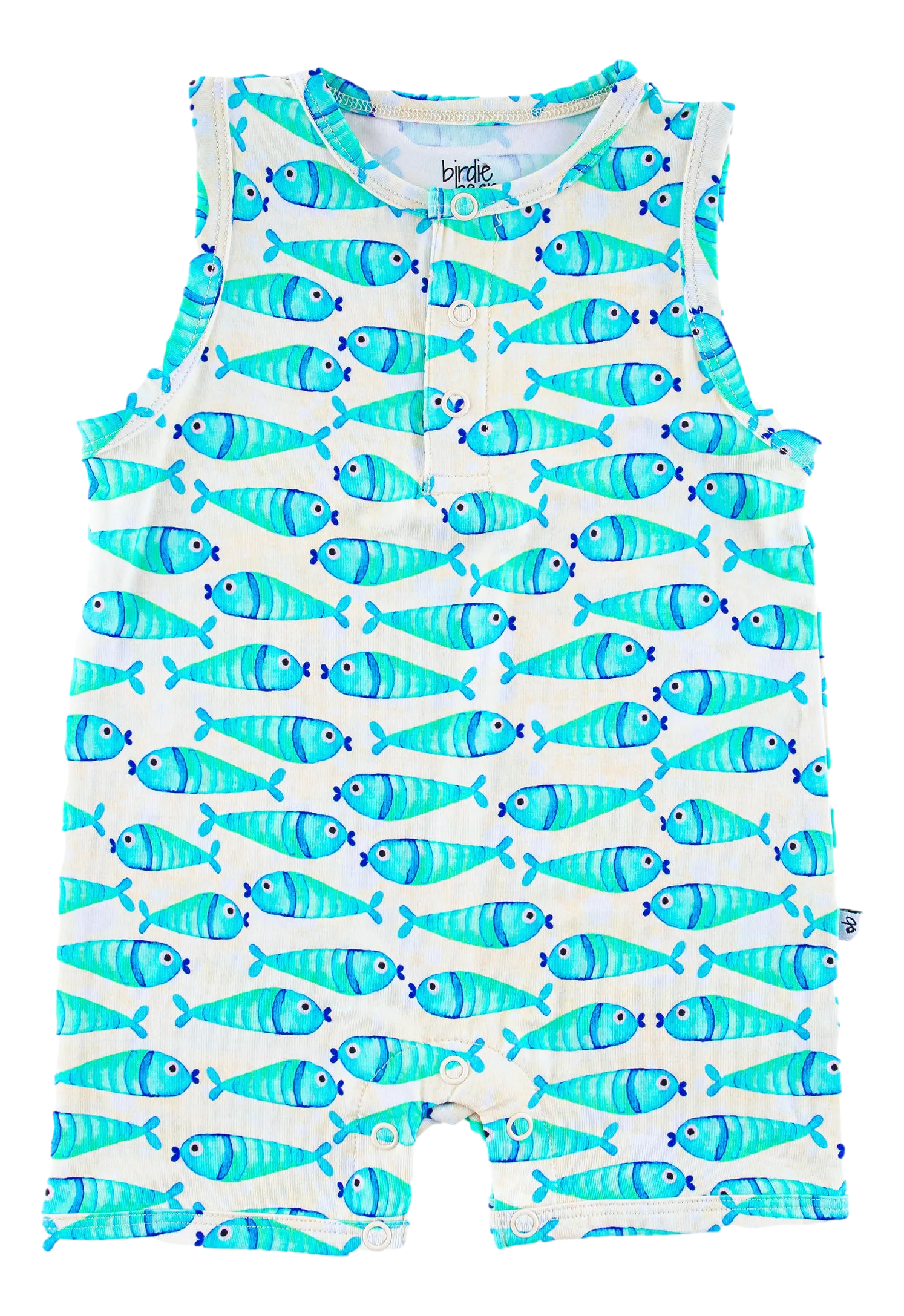 Birdie Bean Brooks Fish Fishing Kids Shortie Romper