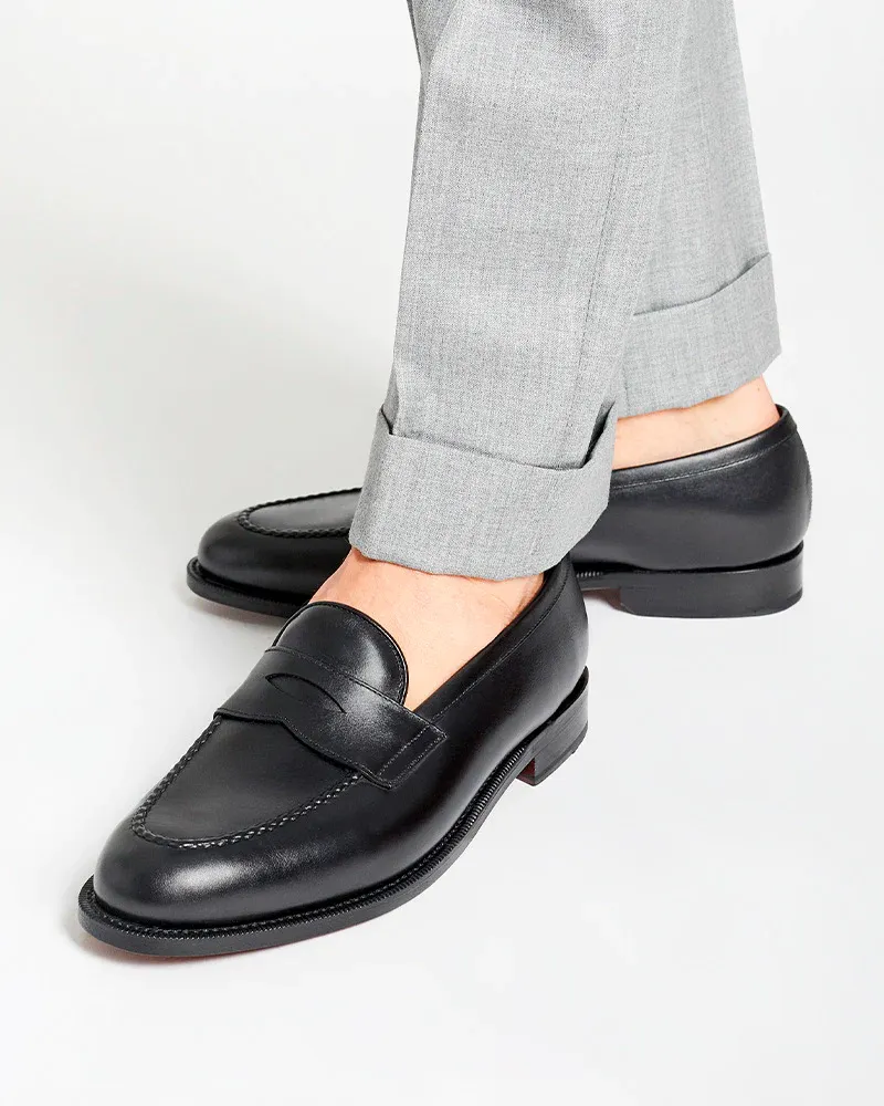 Black Calf Leather Penny Loafer