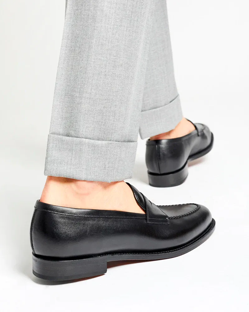 Black Calf Leather Penny Loafer