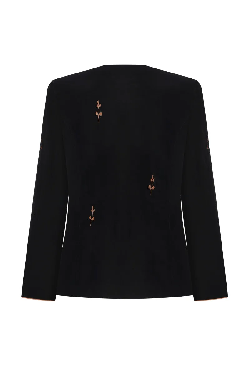 BLACK ROSE EMBROIDERED JACKET