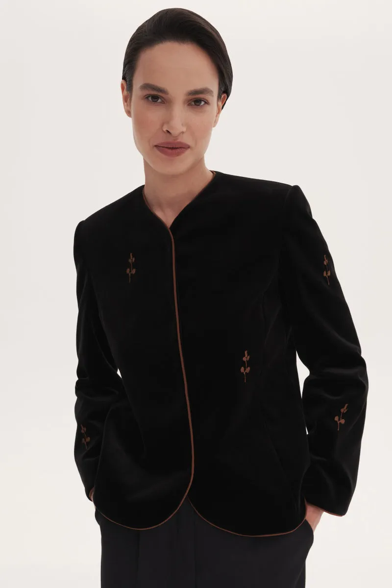 BLACK ROSE EMBROIDERED JACKET