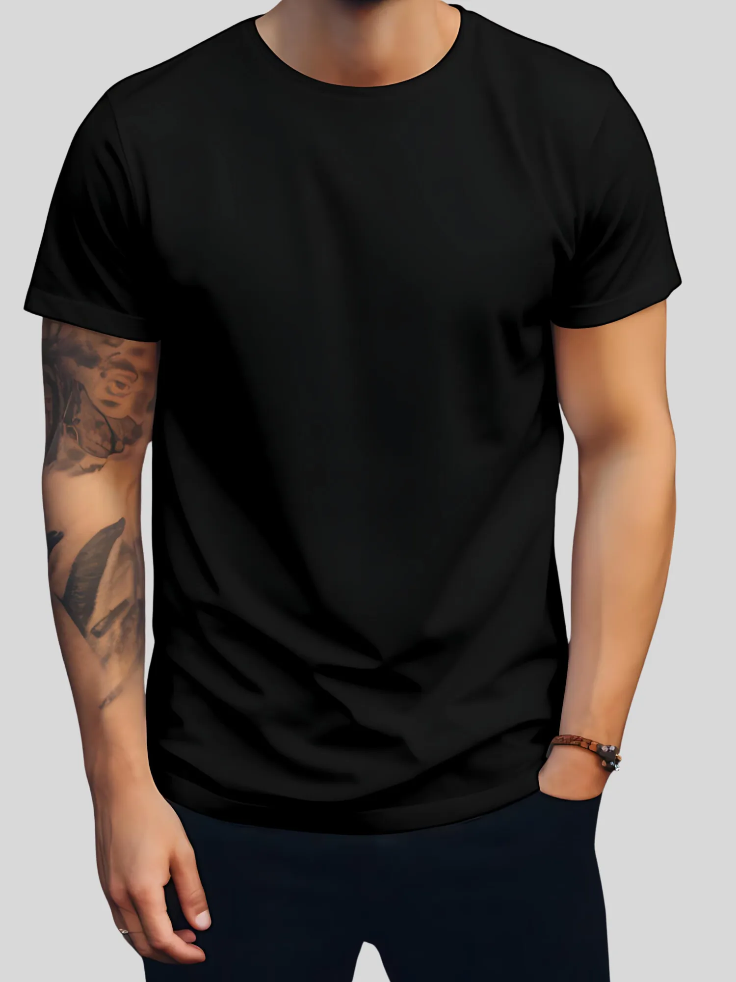 Black Round Neck T-shirt