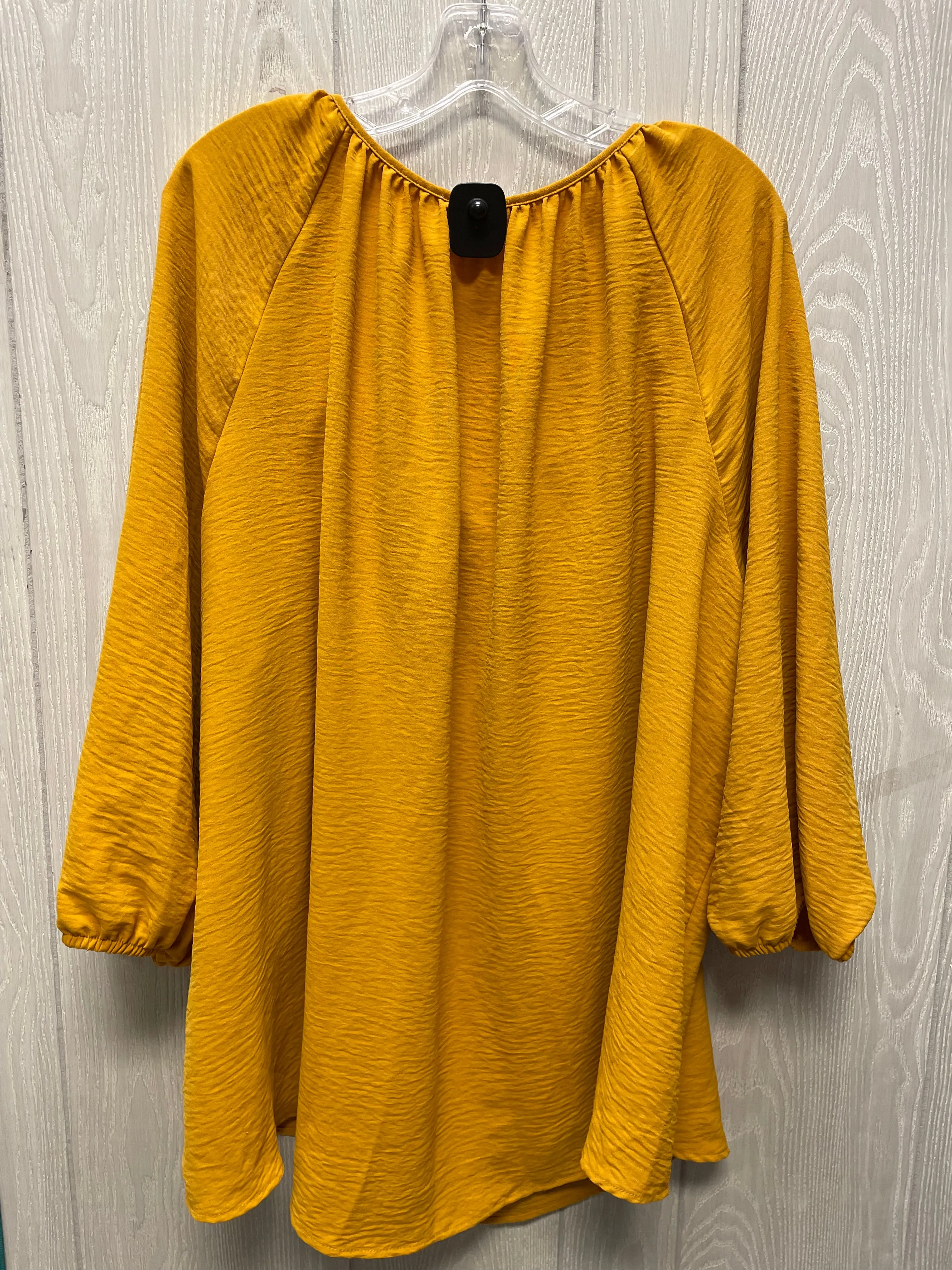 Blouse 3/4 Sleeve By Clothes Mentor In Yellow, Size: 3x