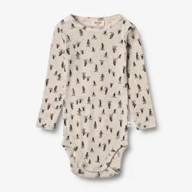 Body Plain Wool LS | Baby - penguins on ice