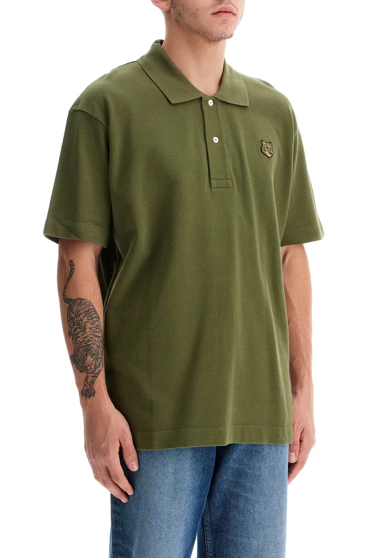 'bold fox head comfort fit polo shirt MM00210KJ7010 MILITARY GREEN