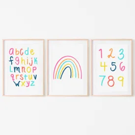 Bright Sunshine Alphabet, Numbers & Rainbow (Set of 3)