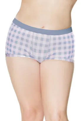 Buffalo Check Print Booty Short