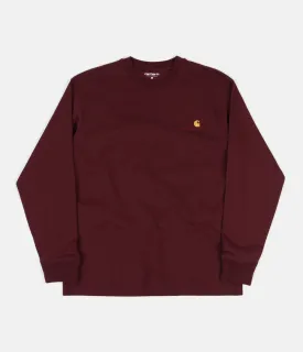 Carhartt American Script Long Sleeve T-Shirt - Bordeaux