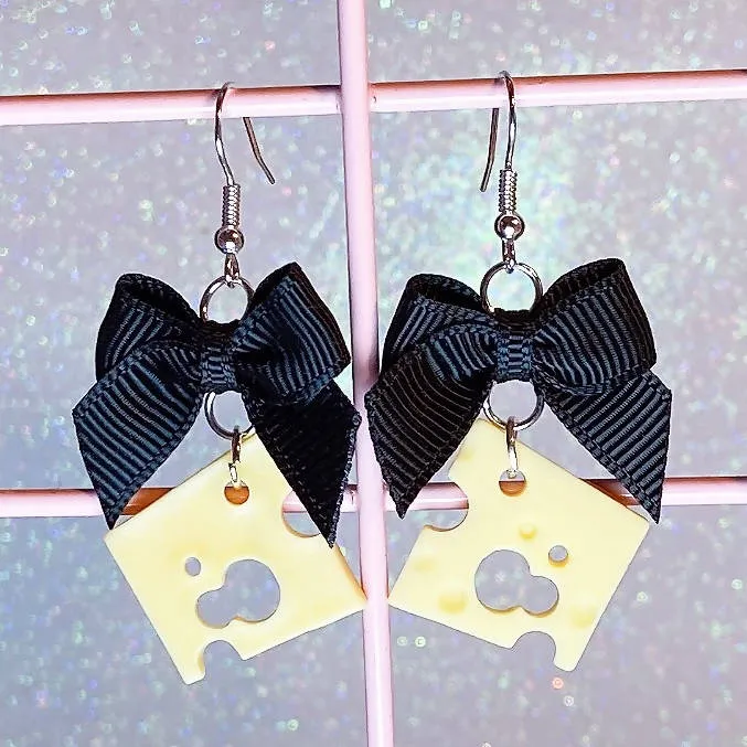 Cheese Slice Earrings (5 Colors)