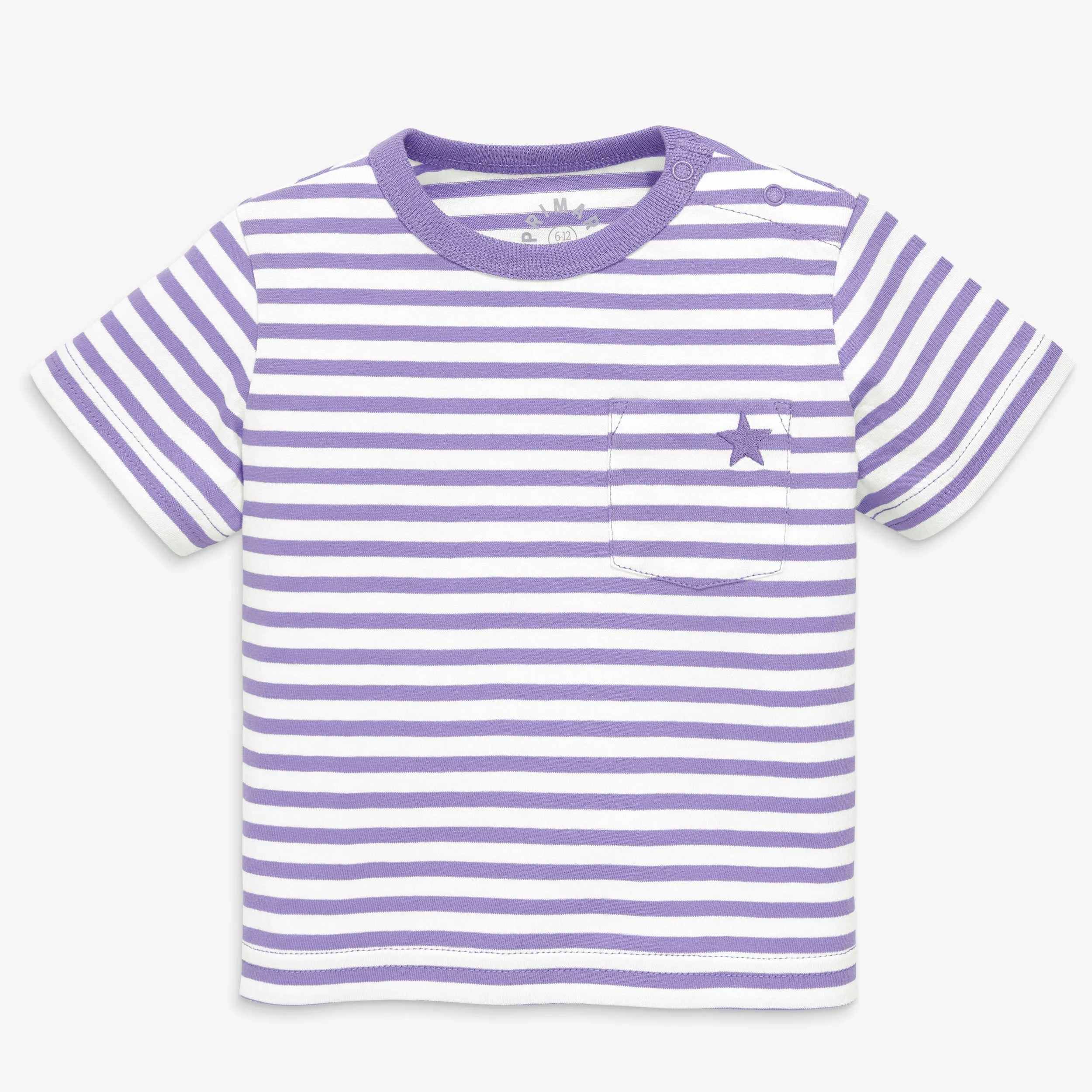 Clearance baby stripe tee with embroidered star