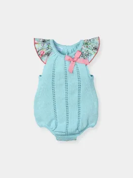 CLEARANCE SALE Mac Ilusion - Baby Girls Turquoise Knitted Summer Romper Suit