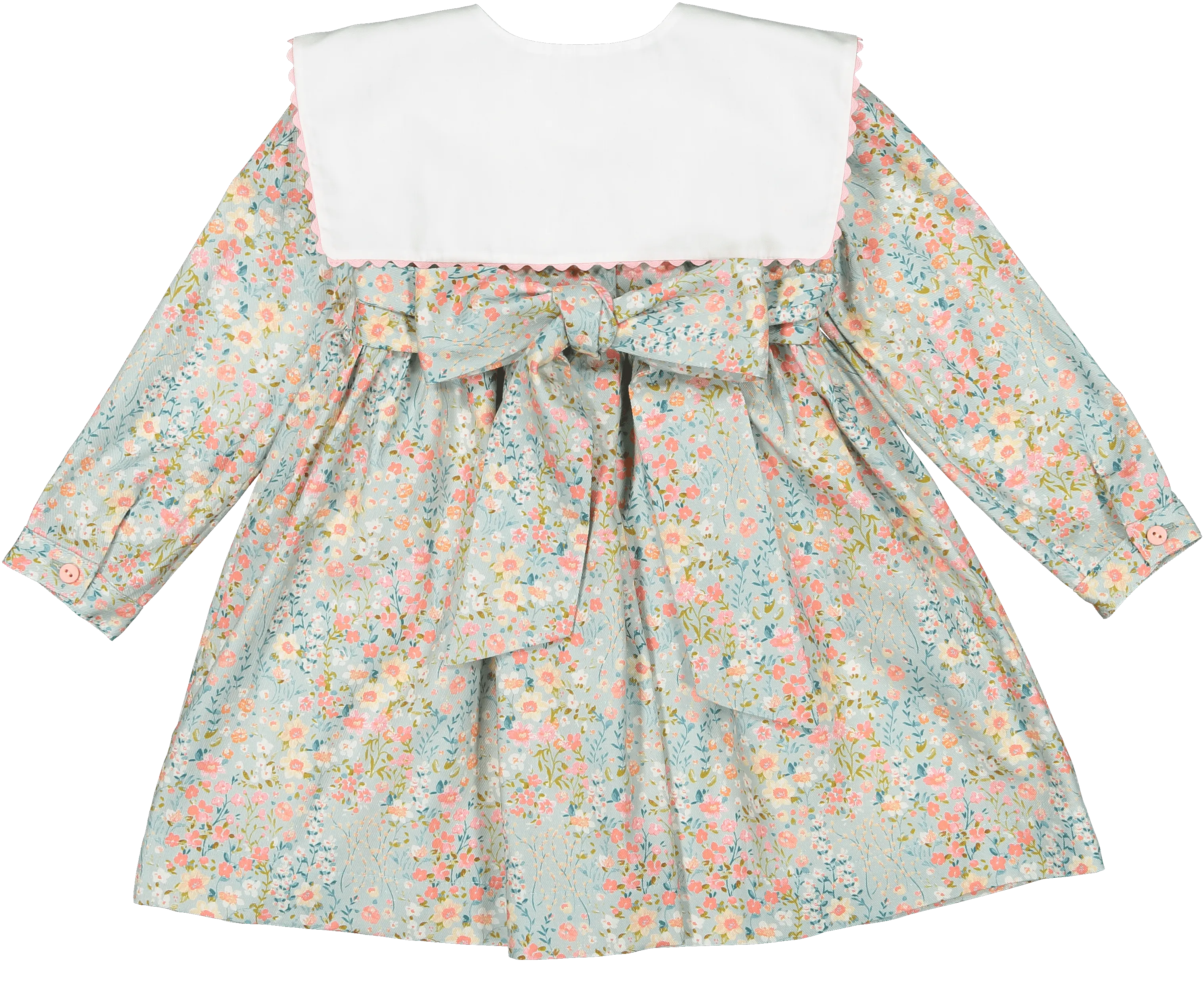 CLEARANCE SALE Sal & Pimenta - Girls Green & Multi Coloured Floral Lake Dress