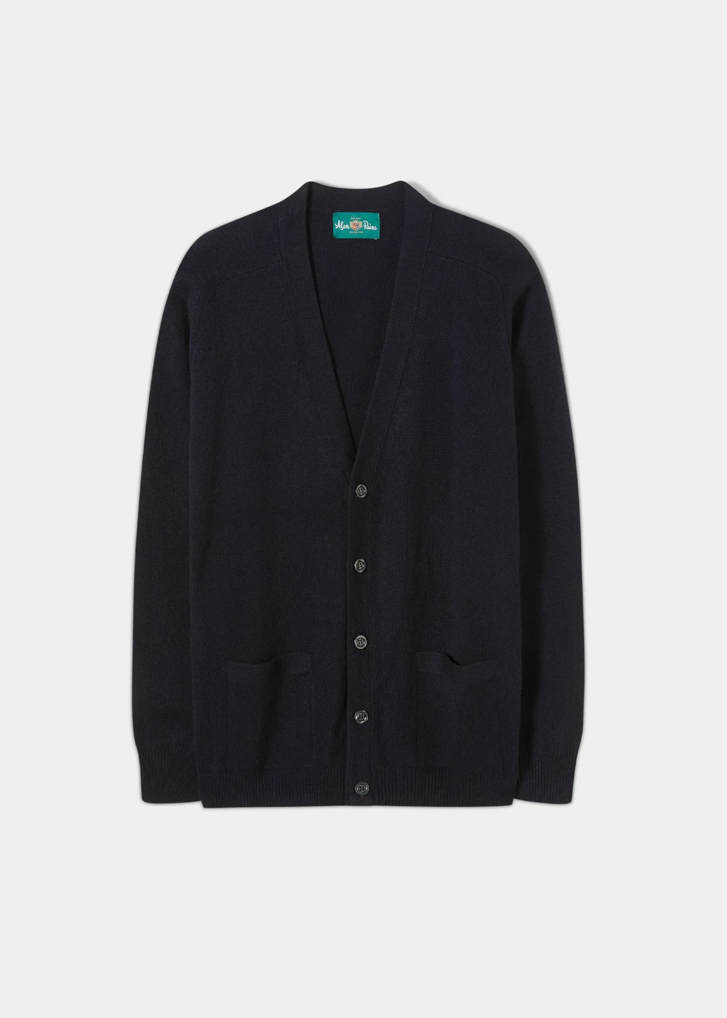 Cornwall Lambswool Cardigan in Navy - Classic Fit