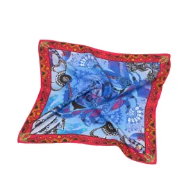 Crab Printed Silk Pocket Square