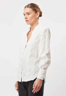 Cruise Embroidered Cotton Shirt - Ivory