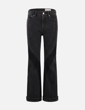 Cut-Line Fashion Fit Boot Cut Jeans