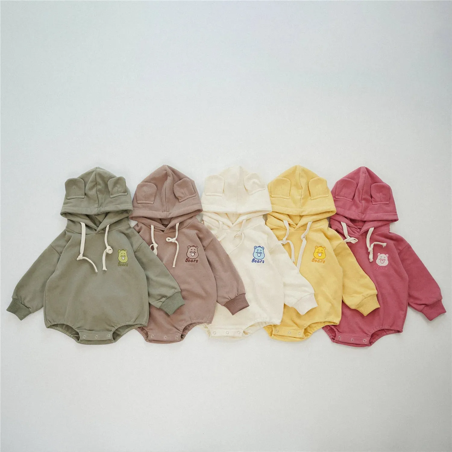 Cute Bear Hooded Long-Sleeved Onesie