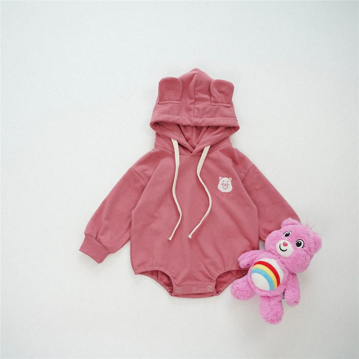 Cute Bear Hooded Long-Sleeved Onesie