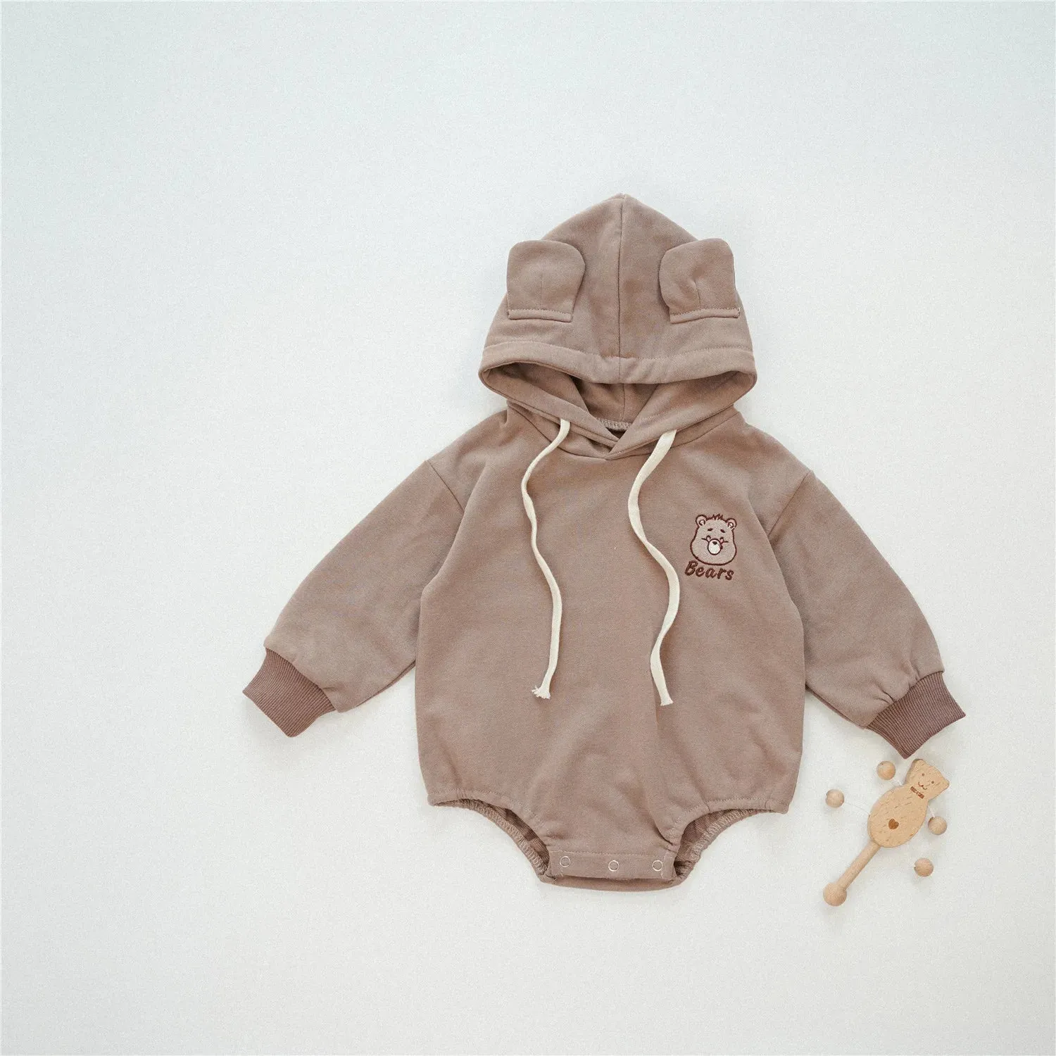 Cute Bear Hooded Long-Sleeved Onesie