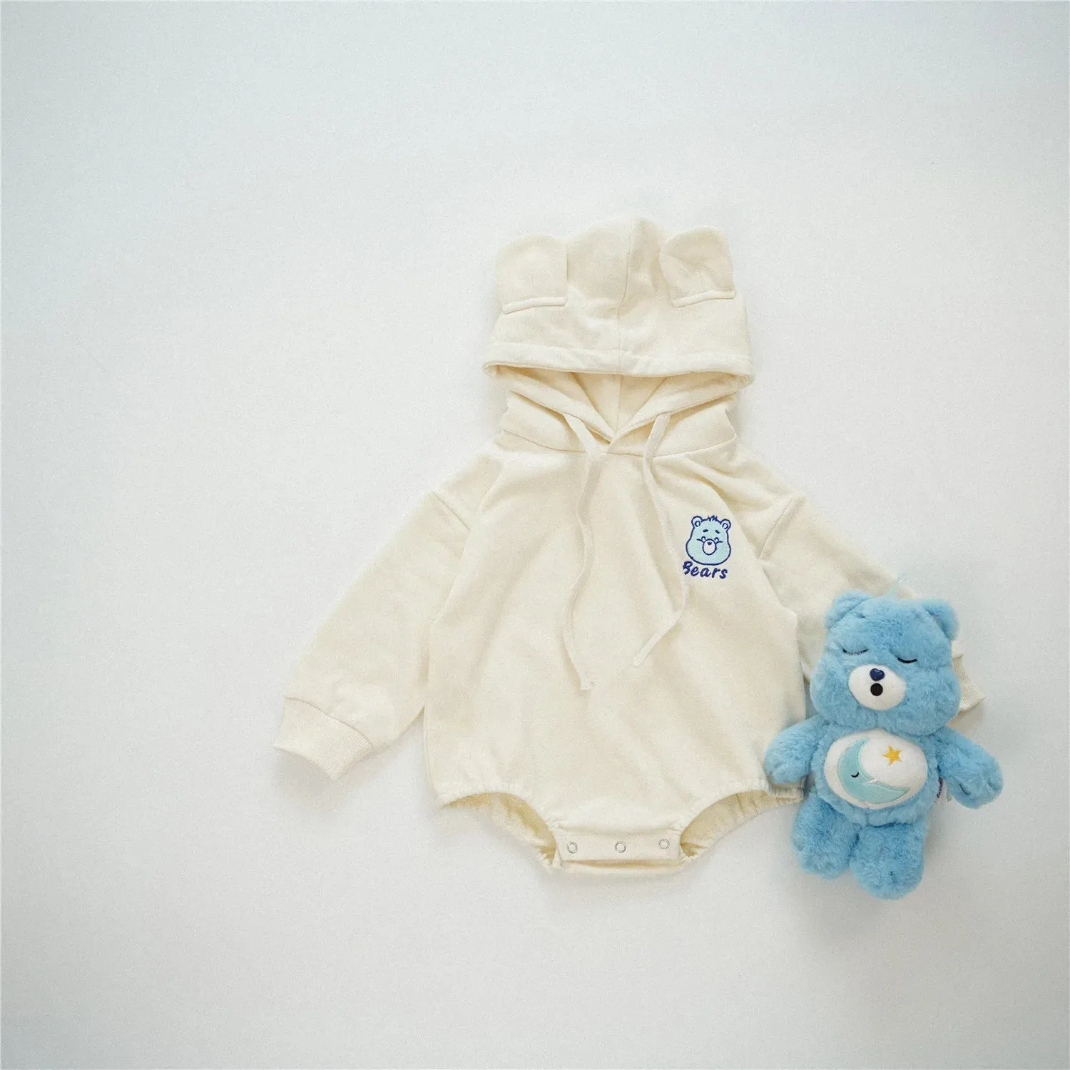 Cute Bear Hooded Long-Sleeved Onesie