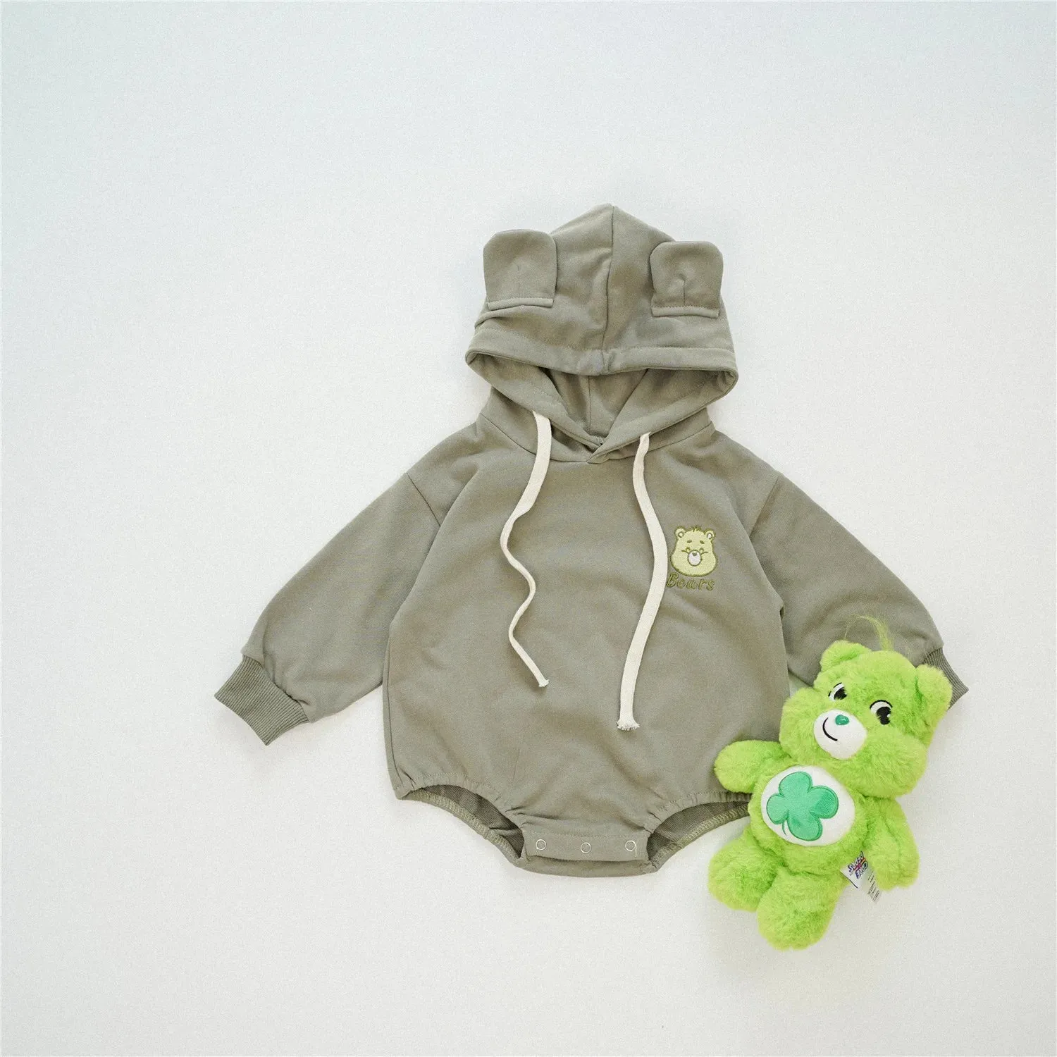 Cute Bear Hooded Long-Sleeved Onesie