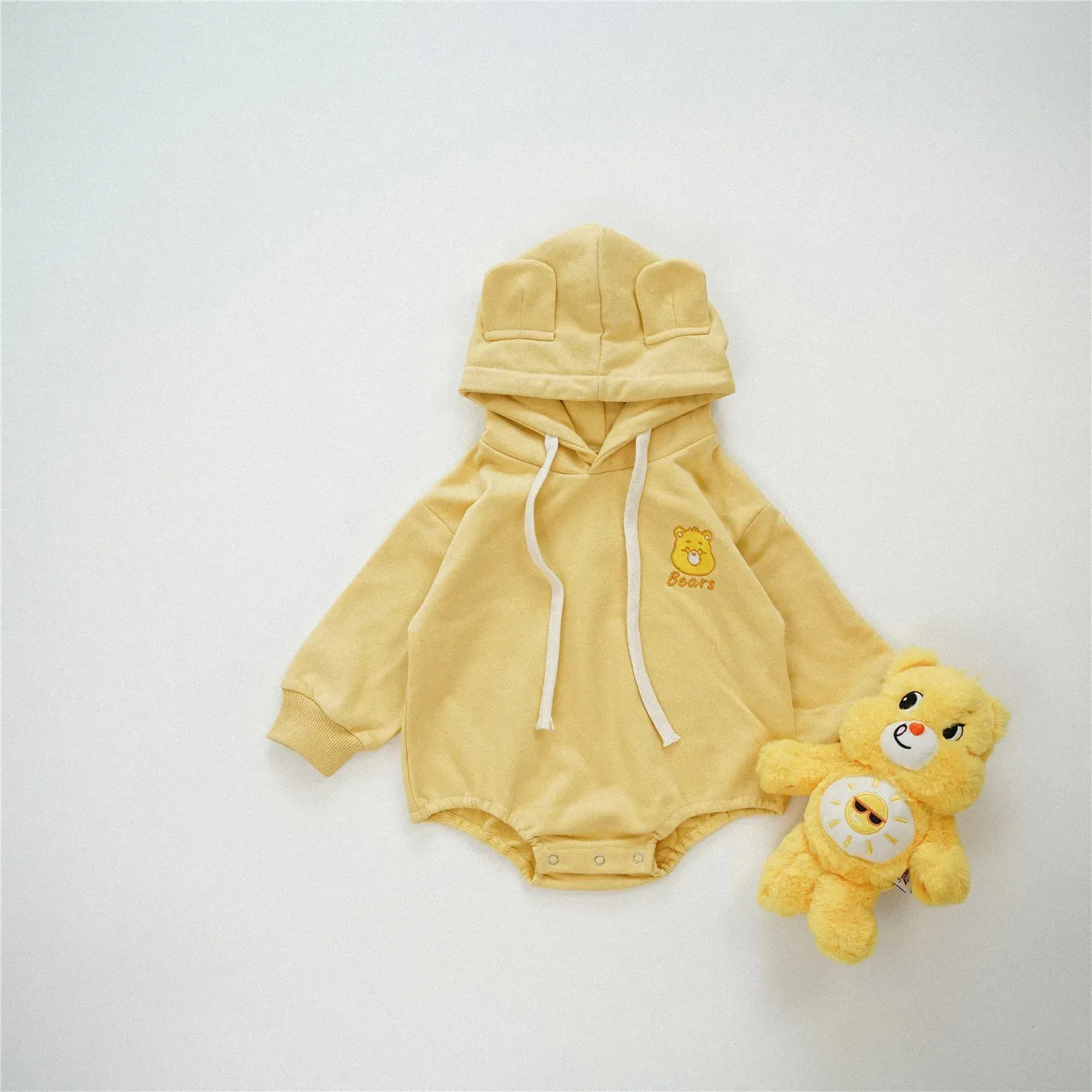 Cute Bear Hooded Long-Sleeved Onesie