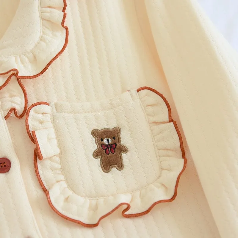 Cute Bear Spring Collar Korean Style House Clothes