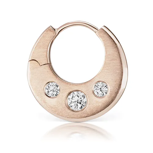 Diamond Crescent Reversible Clicker Ring by Maria Tash in Rose Gold