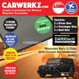 Dr Shadez DARKtech Mercedes Benz G Class 2018-Current 2nd Generation (W463) Germany SUV Customised Window Magnetic Sunshades