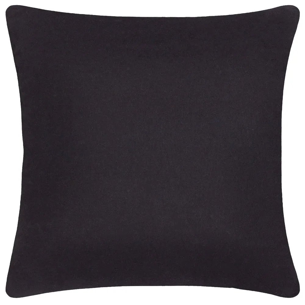 Exotic Zebra Embroidered Cushion Midnight