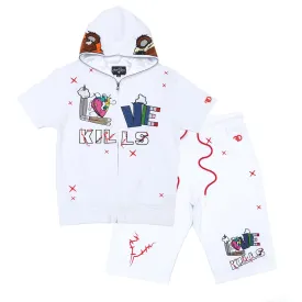 F538/F538S Love Kills Short Sleeves Set- White